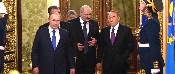 Владимир Путин, Александр Лукашенко и Нурсултан Назарбаев.