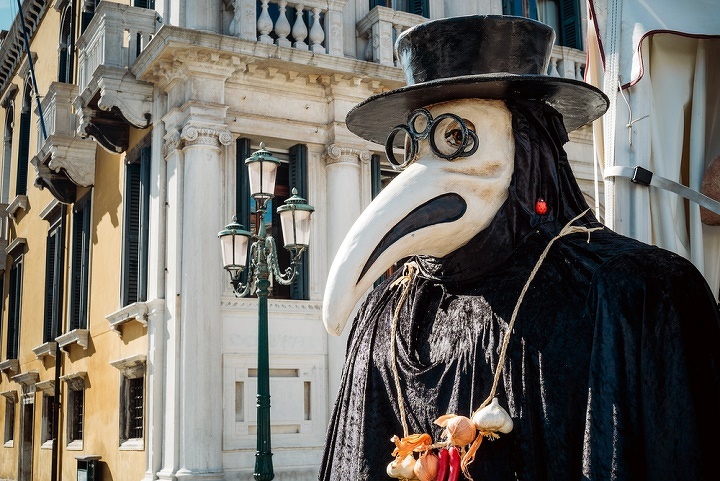 Plague mask of Venetian doctor.