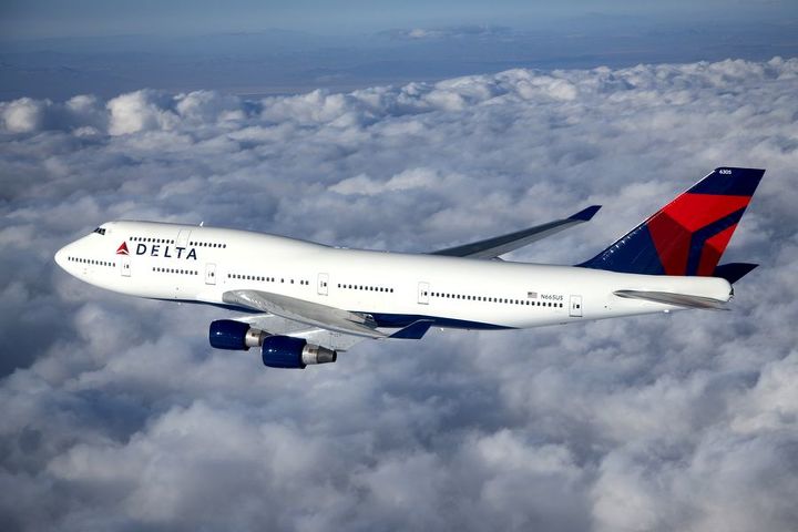 Boeing 747-451 авиакомпании Delta Air Lines.