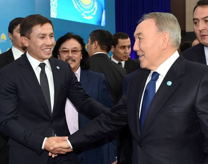 Геннадий Головкин и Нурсултан Назарбаев.